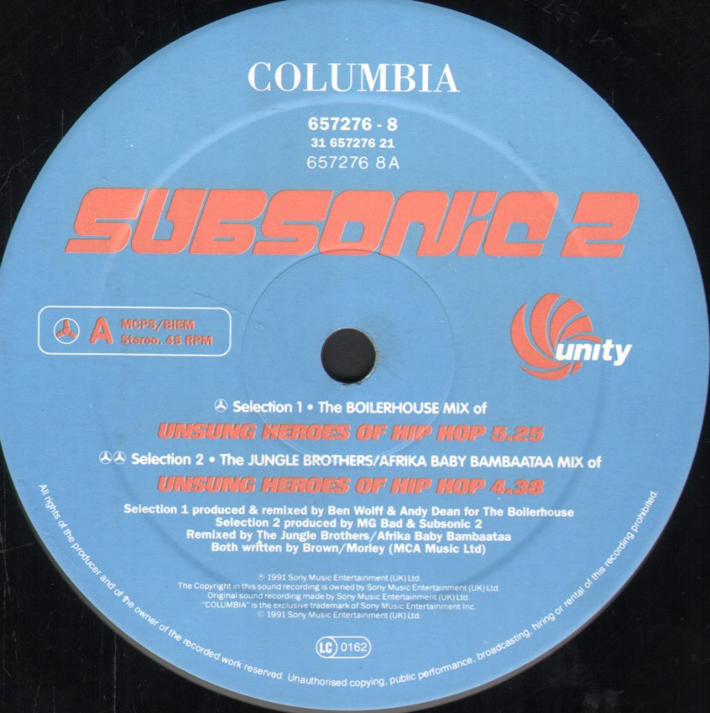 Subsonic 2 - Unsung Heroes Of Hip Hop - 12 Inch