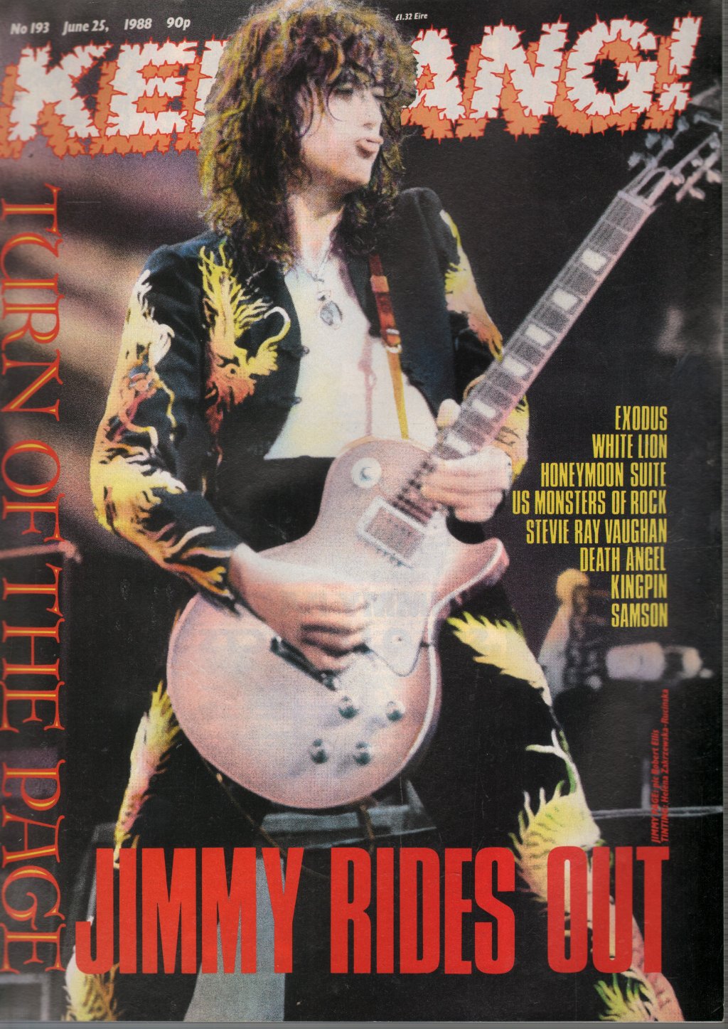 Jimmy Page - Kerrang no.193 25 June 1988 - Magazine