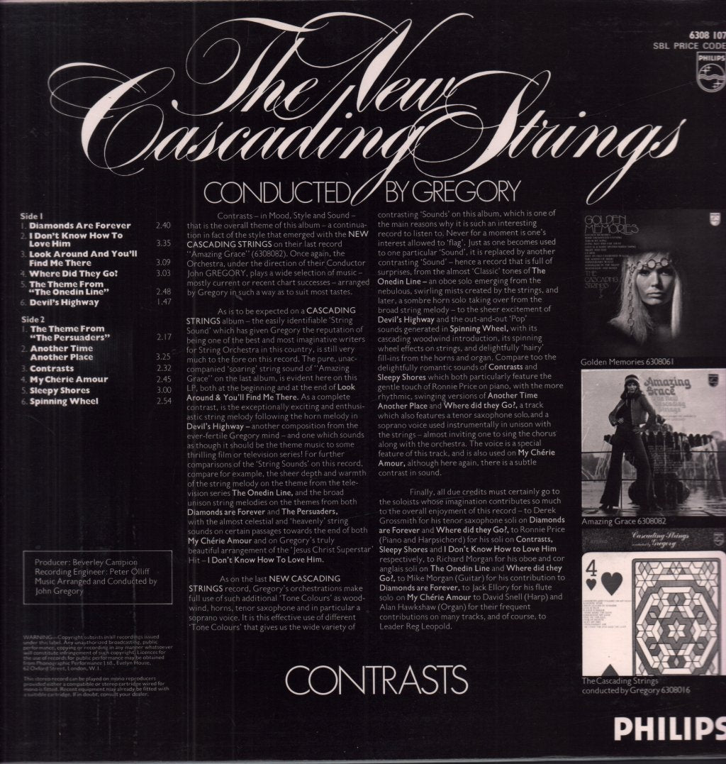 New Cascading Strings Conducted By Gregory - Contrasts - Lp