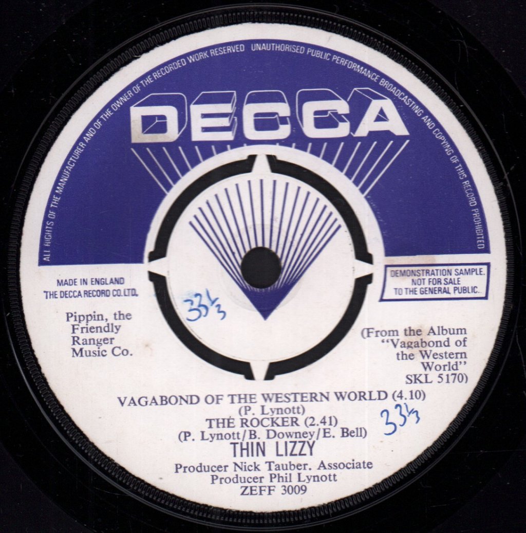 Thin Lizzy - Vagabond Of The Western World - 7 Inch