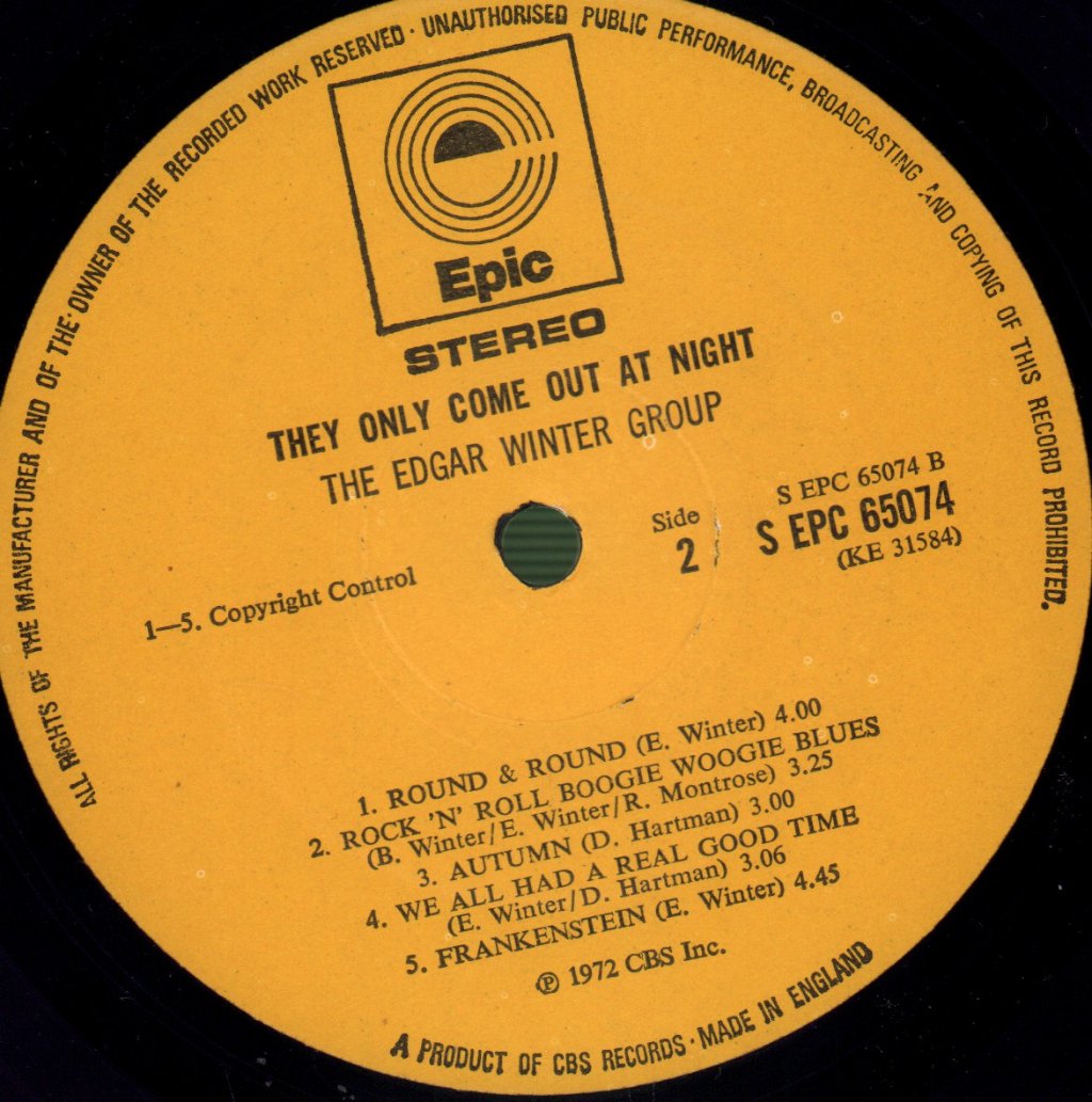 Edgar Winter Group - They Only Come Out At Night - Lp