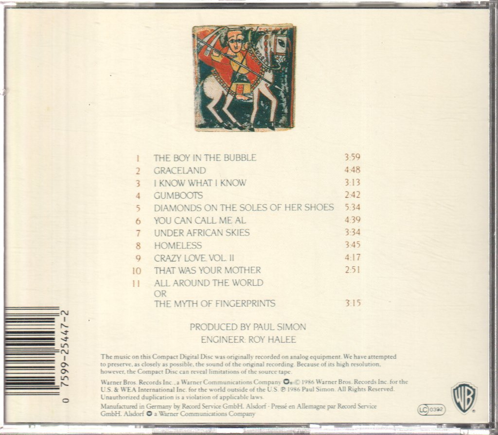Paul Simon - Graceland - Cd