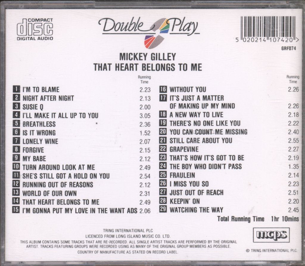 Mickey Gilley - That Heart Belongs to Me - Cd