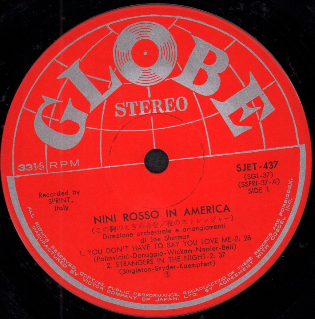 Nini Rosso - in america - 7 Inch