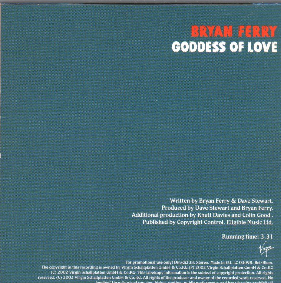 Bryan Ferry - Goddess Of Love - Cd