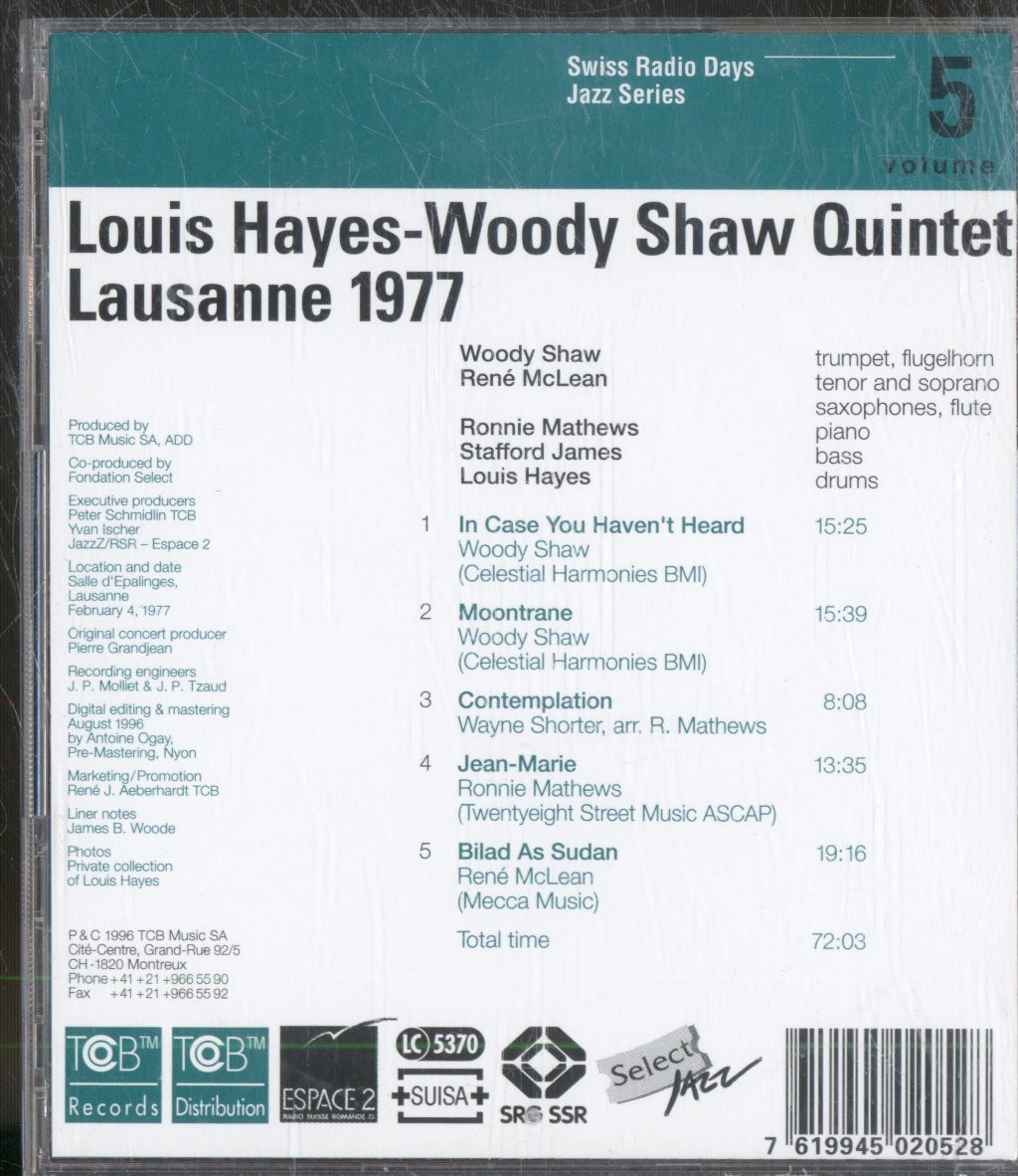 Louis Hayes - Woody Shaw Quintet - Lausanne 1977 - Cd