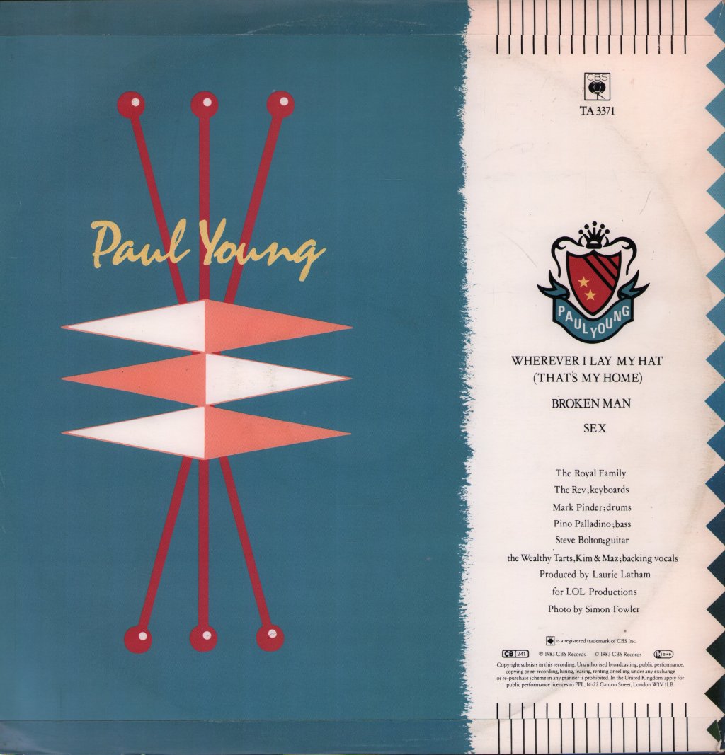 Paul Young - Wherever I Lay My Hat - 12 Inch