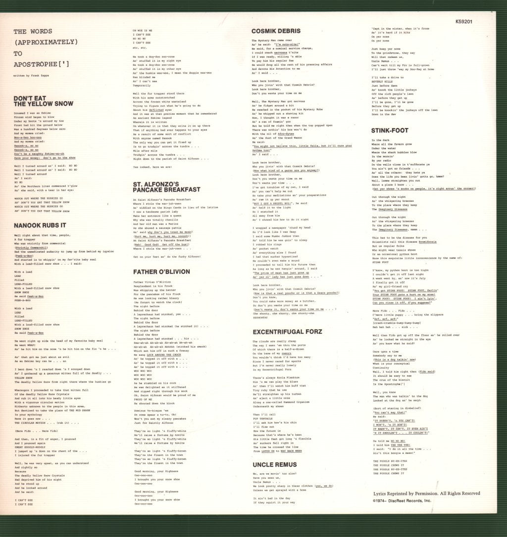 Frank Zappa - Apostrophe - Lp