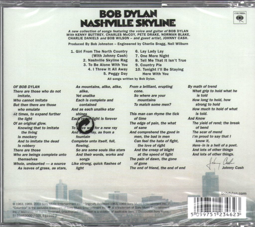 Bob Dylan - Nashville Skyline - Cd