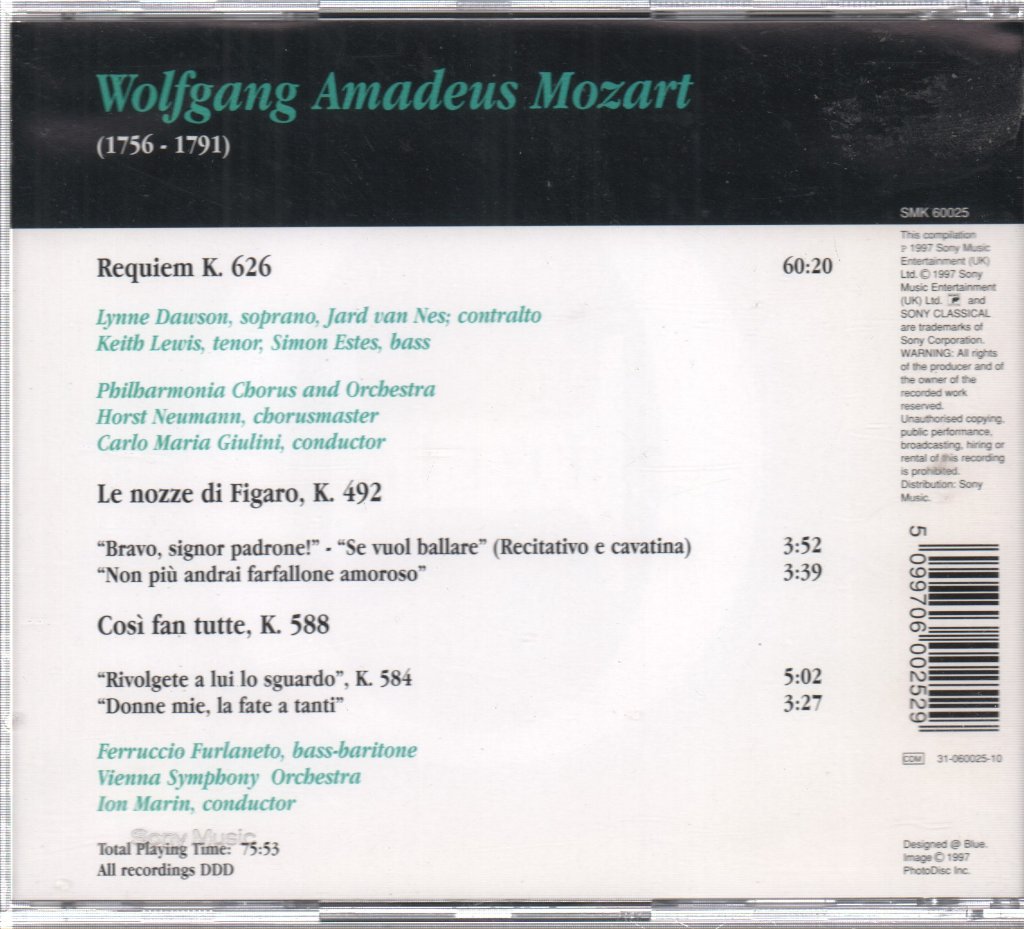 Wolfgang Amadeus Mozart - Requiem-Four Arias From Così Fan Tutte E Le ...