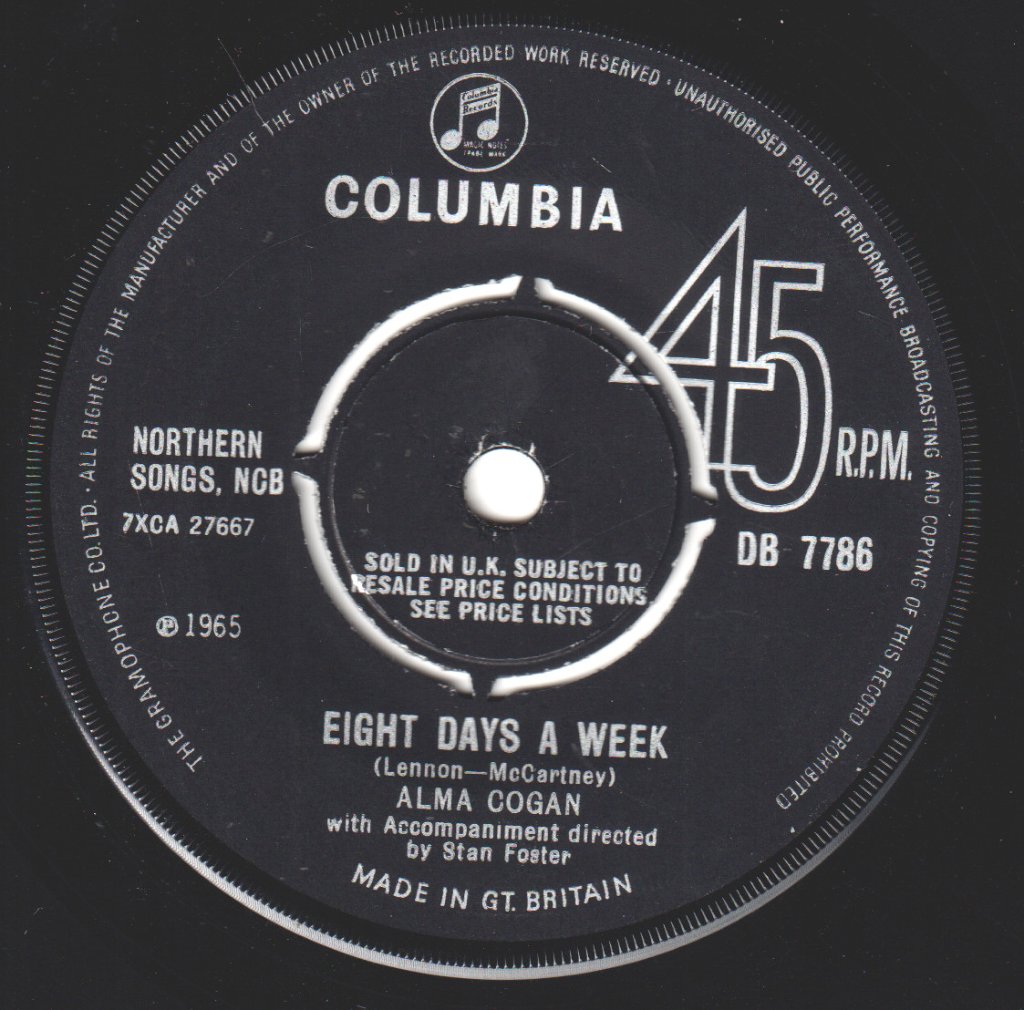 Alma Cogan - Eight Days A Week - 7 Inch