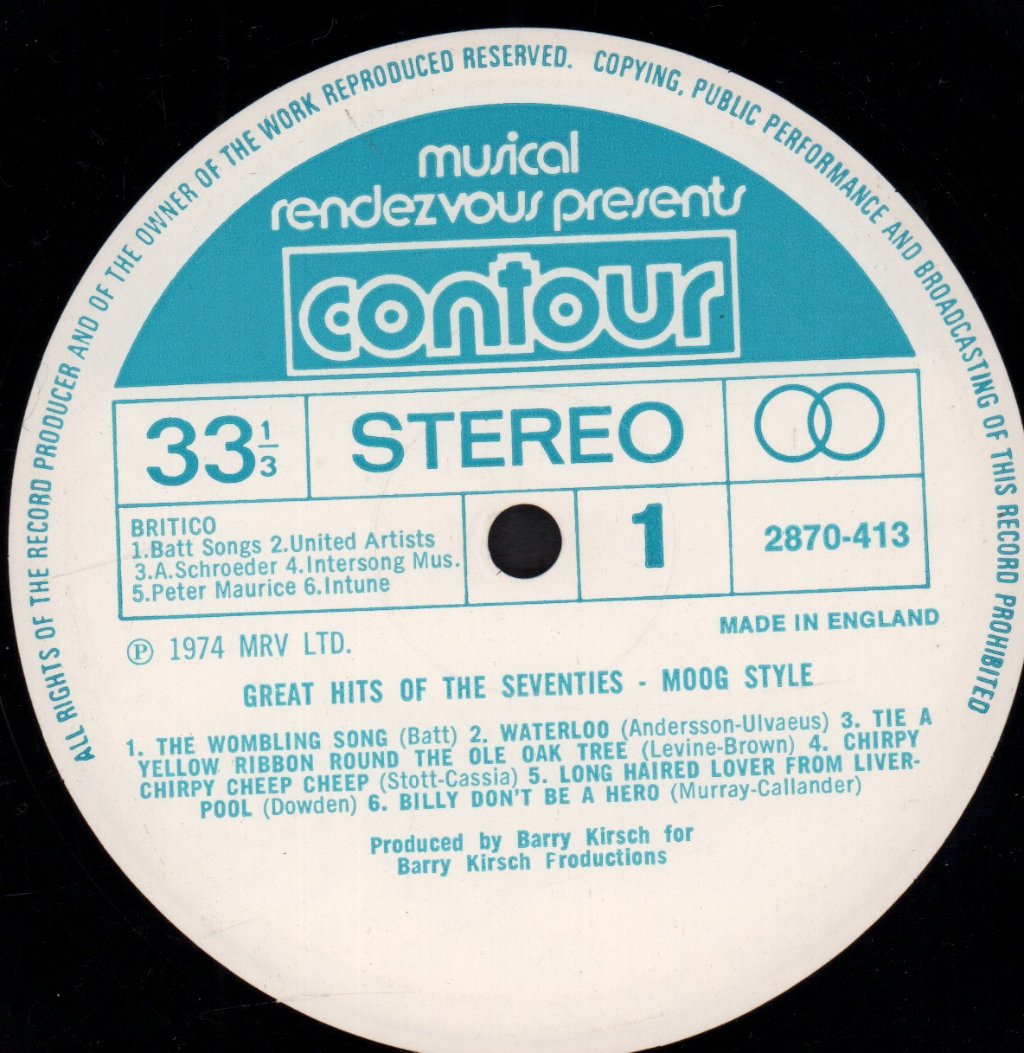 Moog Style - Greatest Hits Of The Seventies - Lp