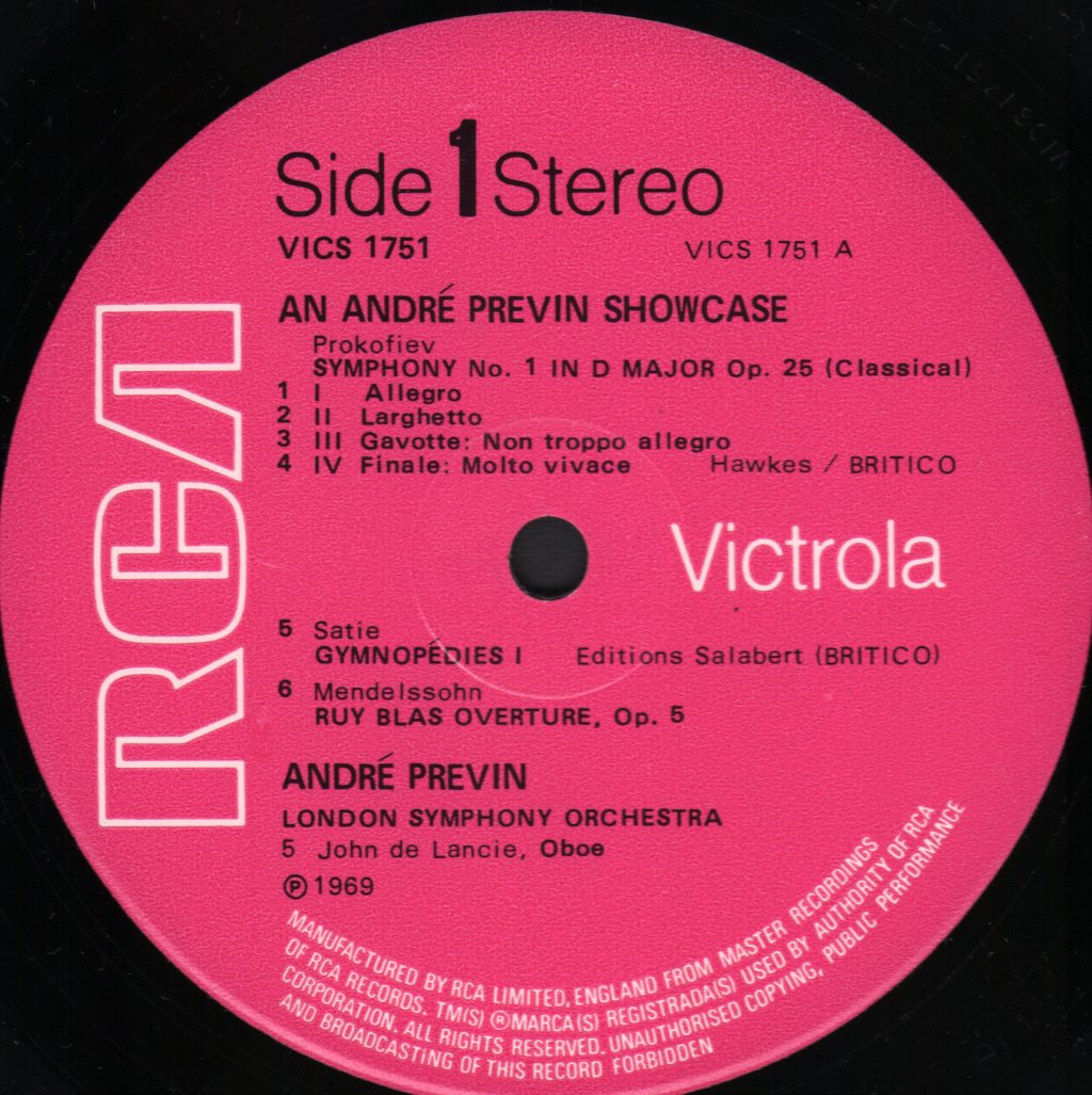 Andre Previn / London Symphony Orchestra - An Andre Previn Showcase - Lp
