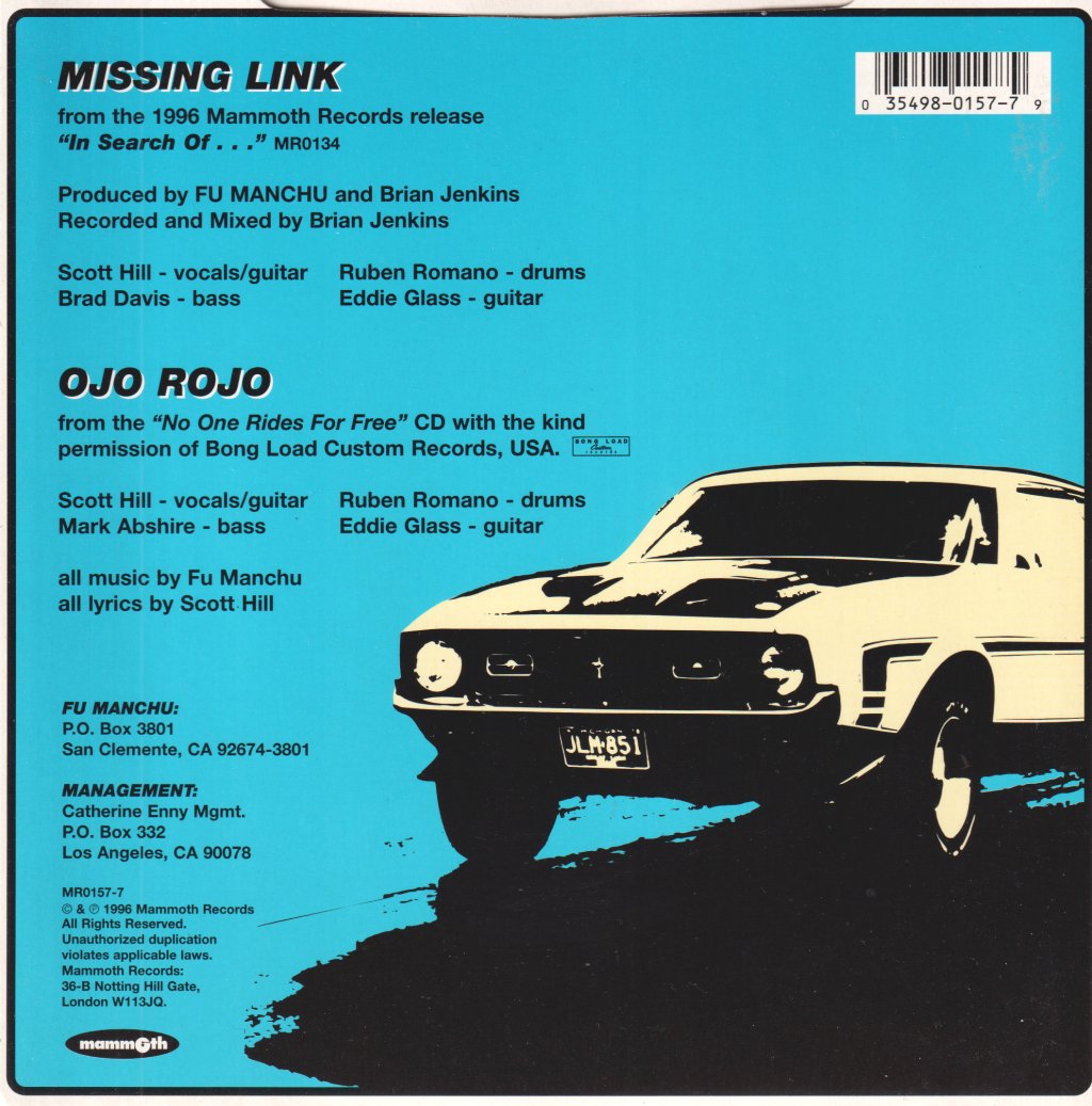 Fu Manchu - Missing Link - 7 Inch