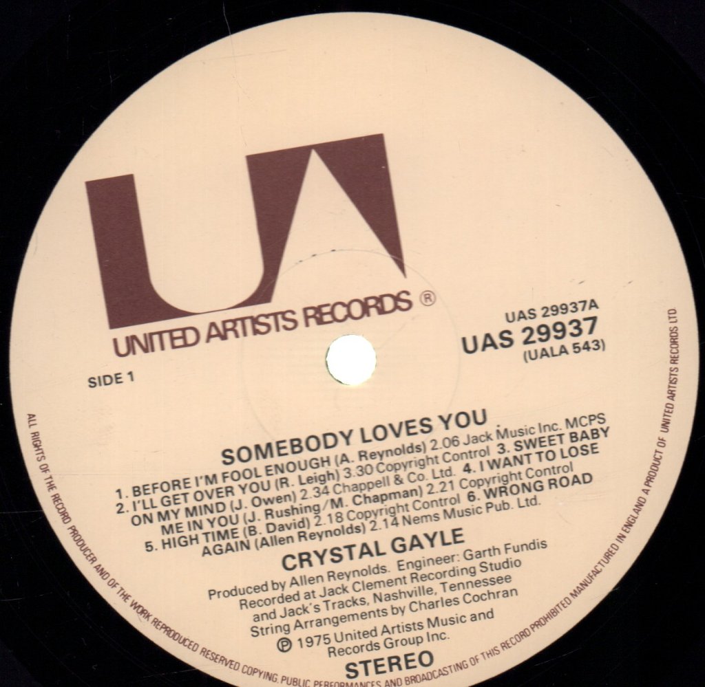 Crystal Gayle - Somebody Loves You - Lp