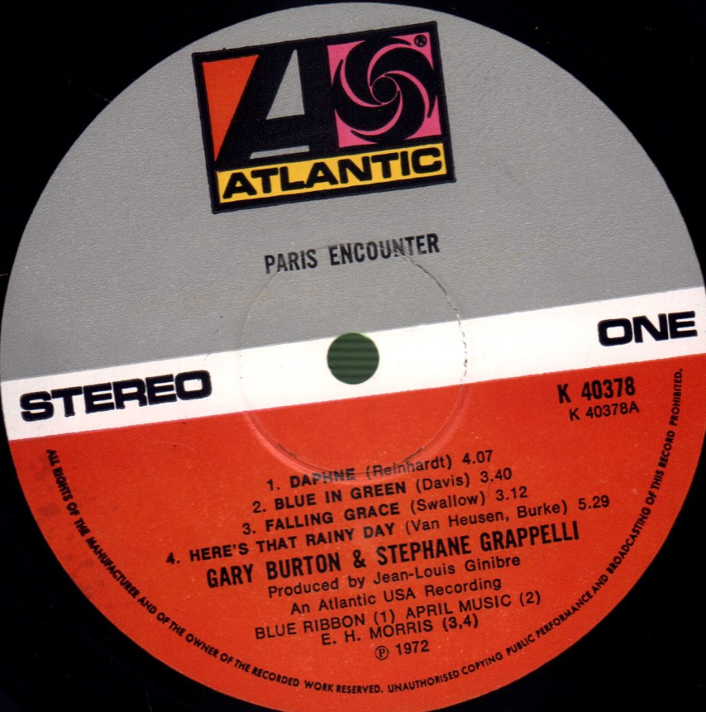 Gary Burton And Stephane Grappelli - Paris Encounter - Lp