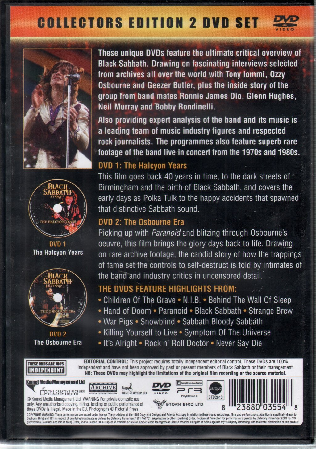 Black Sabbath - Black Sabbath Story - The Independent Critical Film Review - Double Dvd