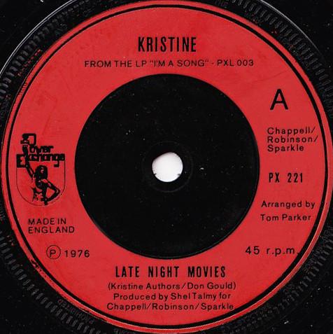 Kristine Sparkle - Late Night Movies - 7 Inch