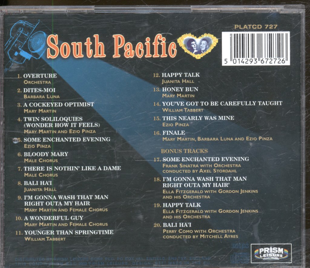 Mary Martin, Ezio Pinza - South Pacific (20 Original Recordings) - Cd