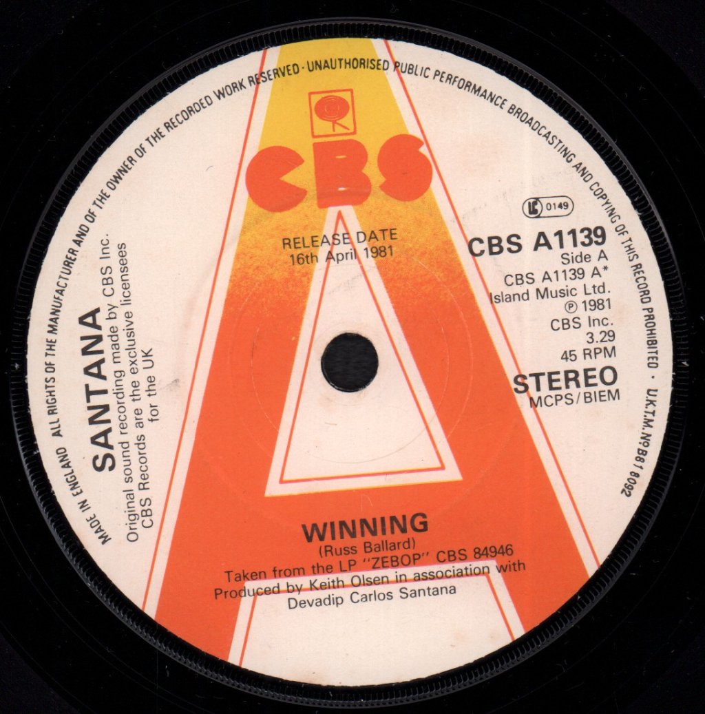 Santana - Winning - 7 Inch