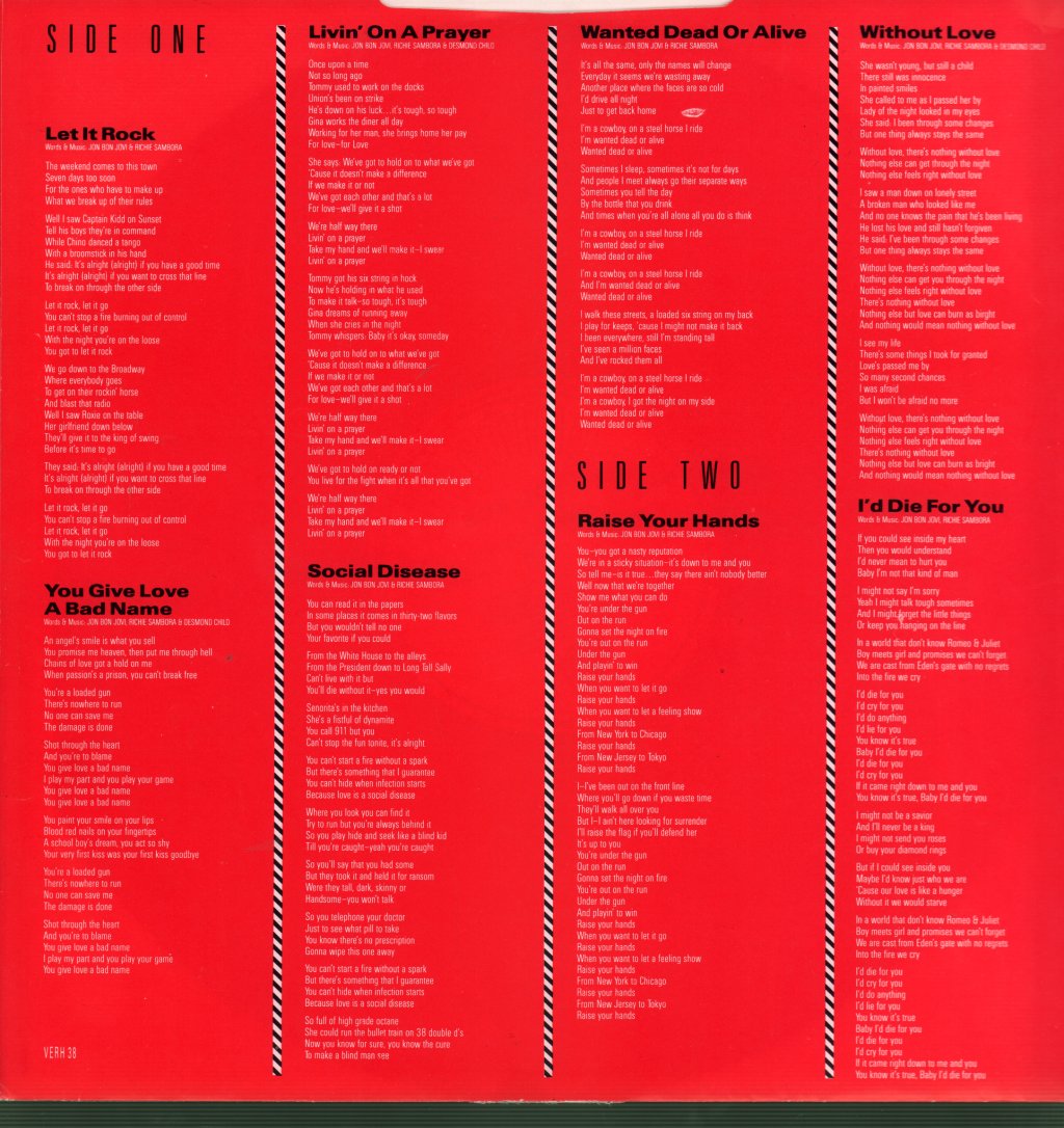 Bon Jovi - Slippery When Wet - Lp