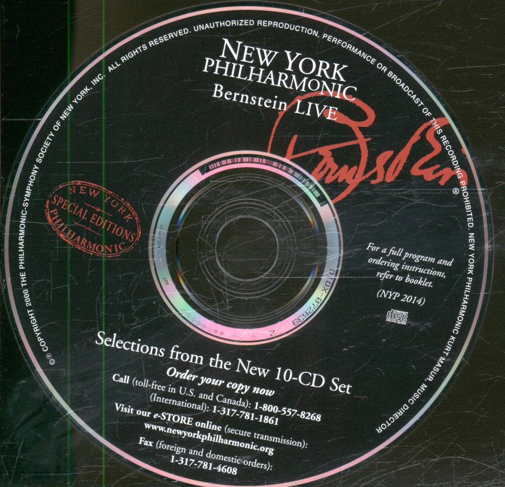 New York Philharmonic Orchestra - Bernstein Live (Selections From The New 10-CD Set!) - Cd