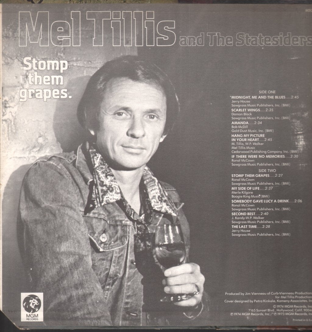 Mel Tillis And The Statesiders - Stomp Them Grapes - Lp