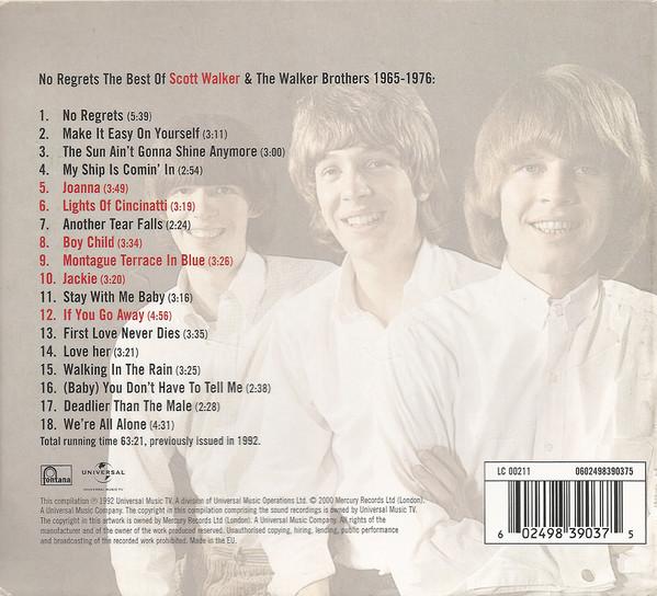 Scott Walker And The Walker Brothers - No Regrets (The Best Of Scott Walker And The Walker Brothers - 1965 - 1976) - Cd