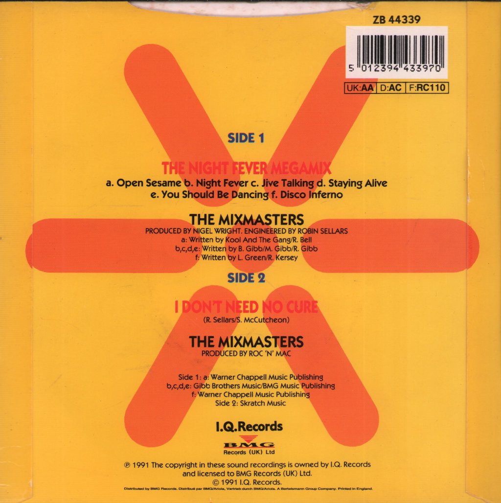 Uk Mixmasters - Night Fever Megamix - 7 Inch