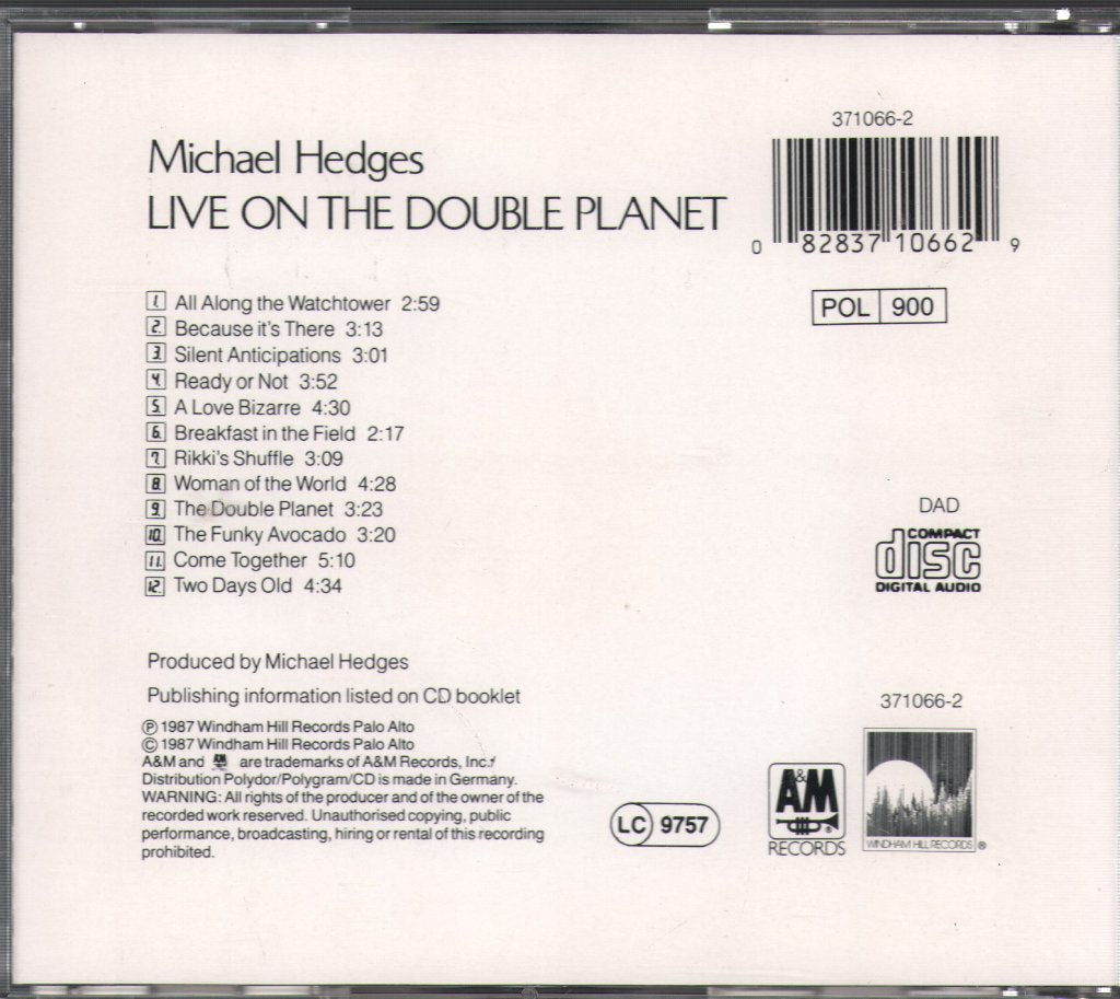 Michael Hedges - Live On The Double Planet - Cd