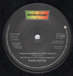 Rose Royce - I Wonder Where You Are Tonight - 7 Inch
