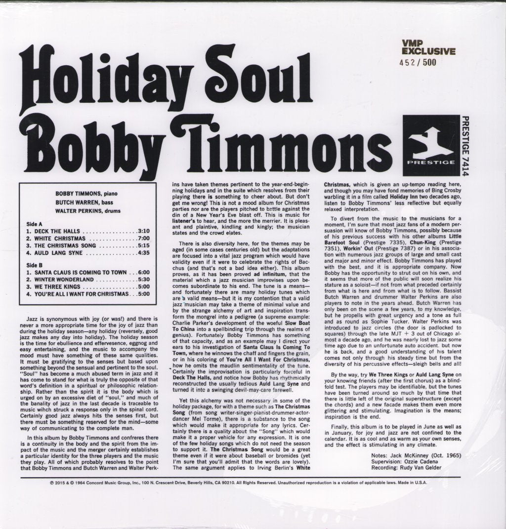 Bobby Timmons - Holiday Soul - Lp