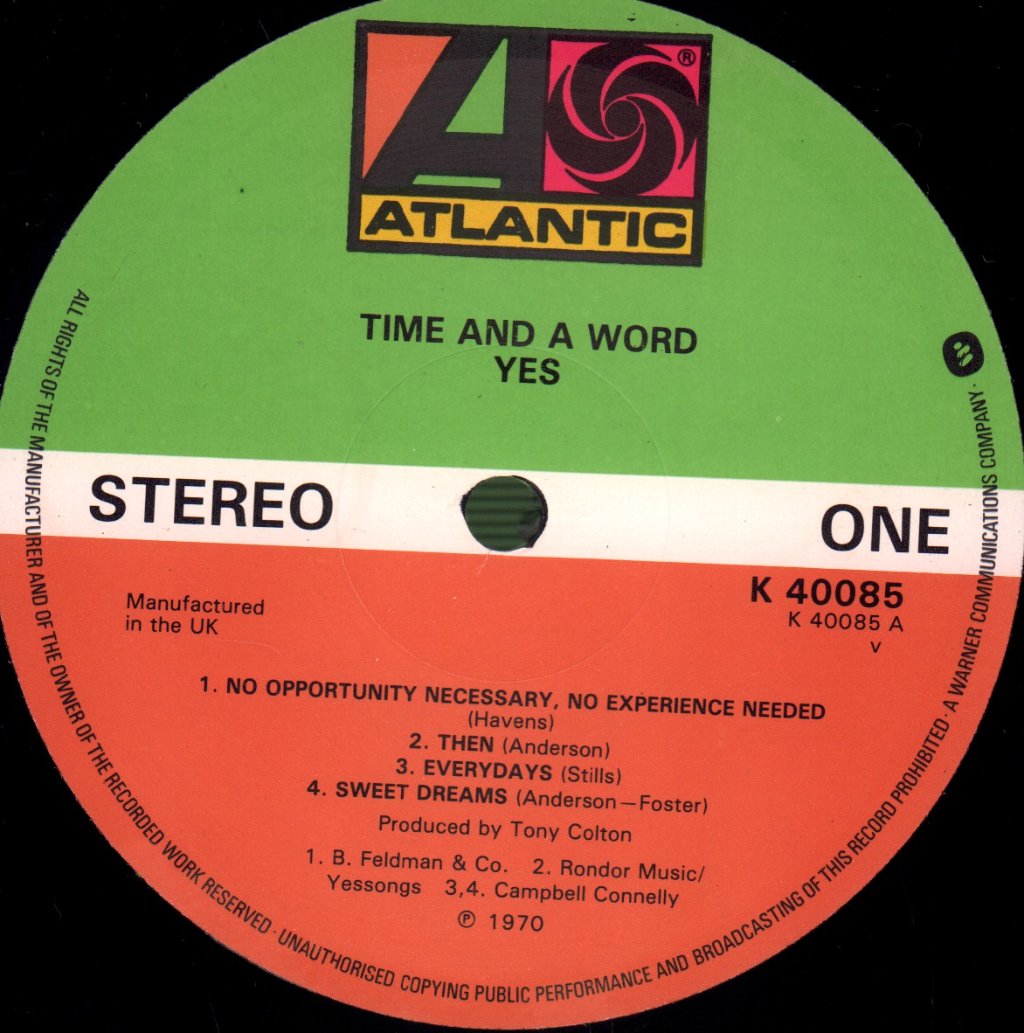 Yes - Time And A Word - Lp