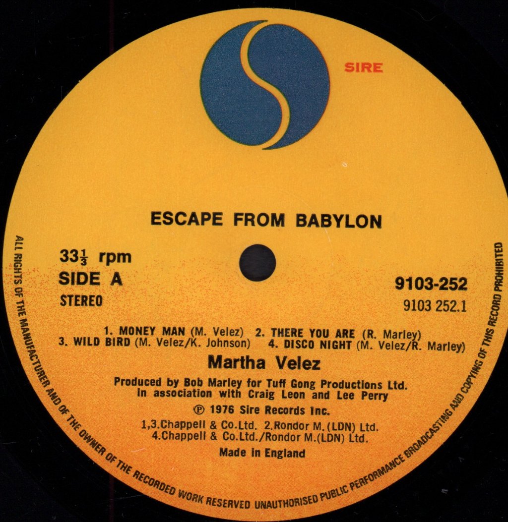 Martha Velez - Escape From Babylon - Lp