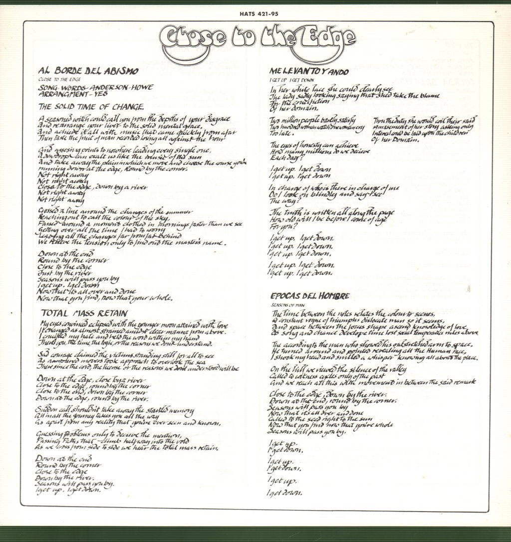 Yes - Close To The Edge - Lp
