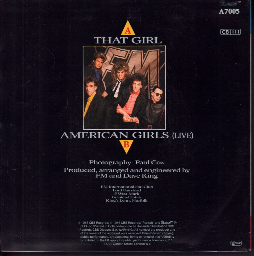 FM - That Girl - 7 Inch