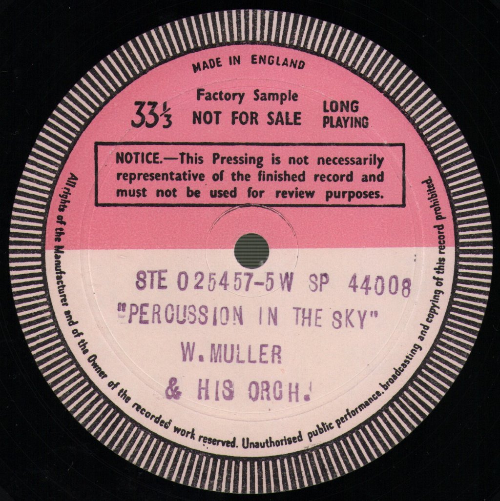 Werner Muller and his Orchestra - Percussion In The Sky - Double Lp