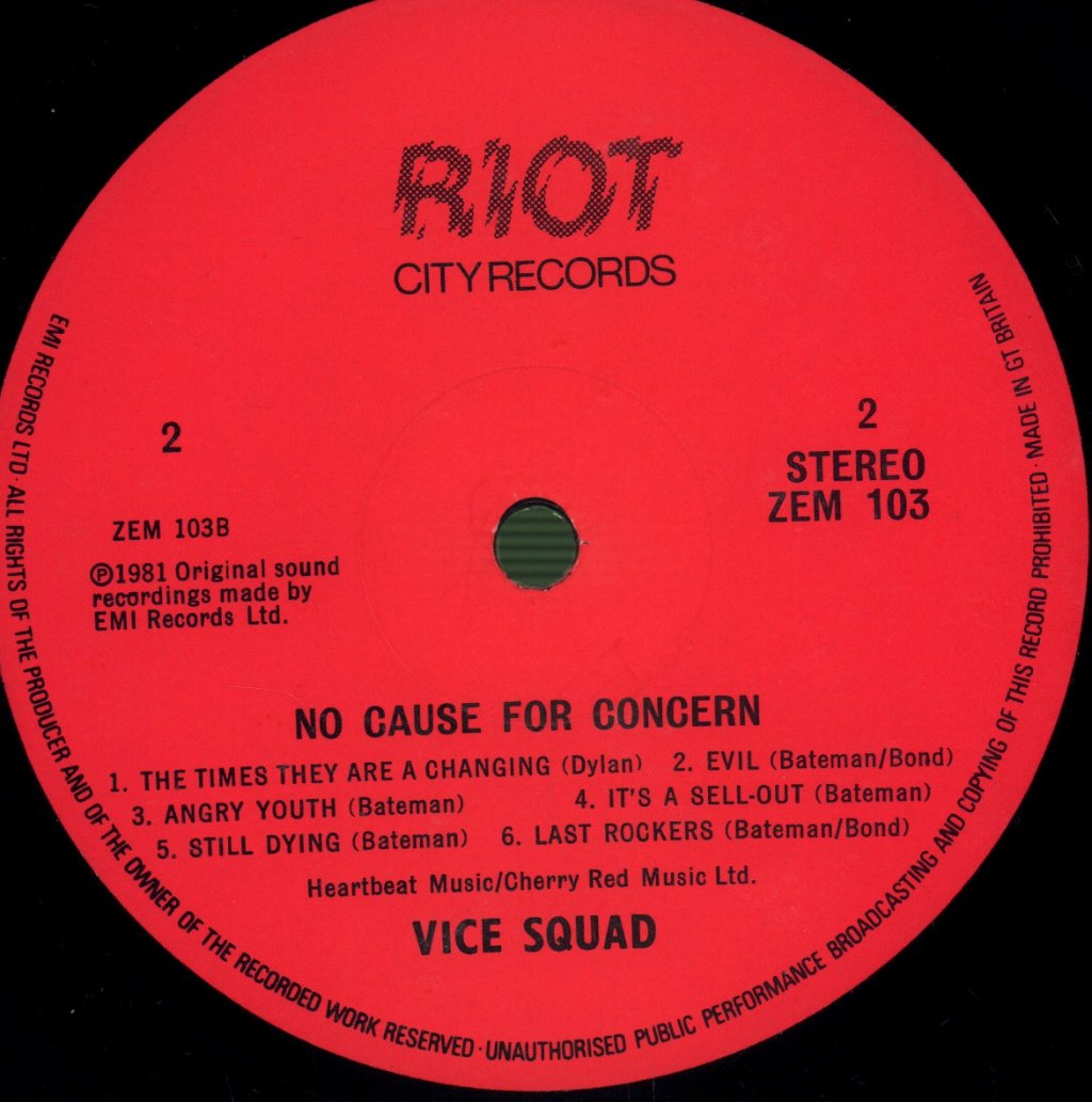 Vice Squad - No Cause For Concern - Lp