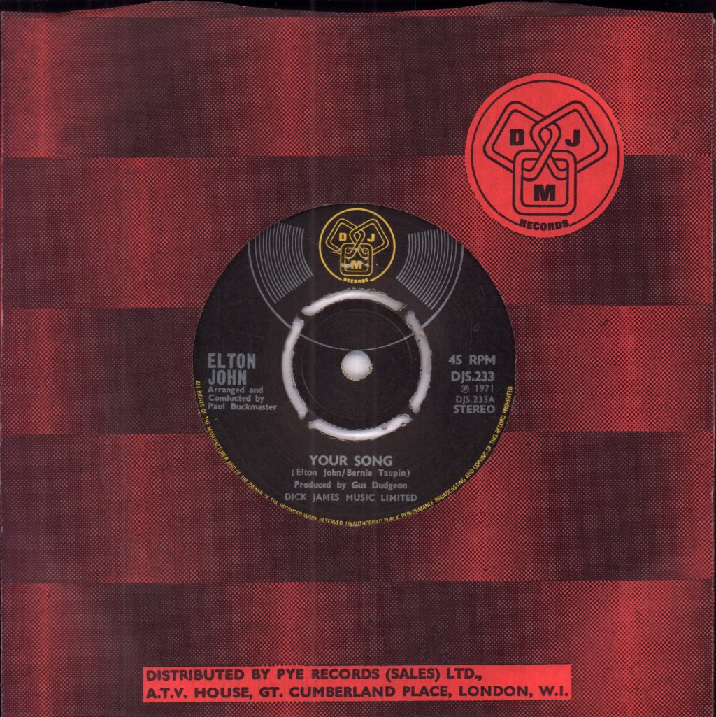 Elton John - Your Song - 7 Inch