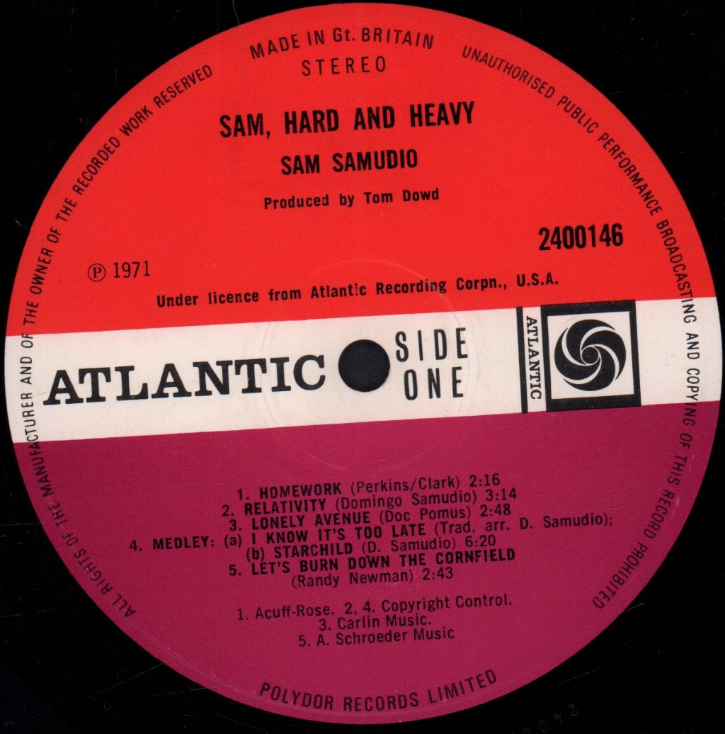 Sam Samudio - Sam, Hard And Heavy - Lp
