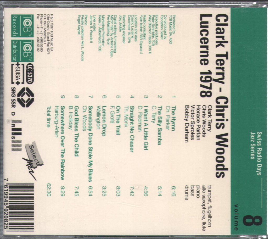 Clark Terry - Chris Woods - Lucerne 1978 - Cd
