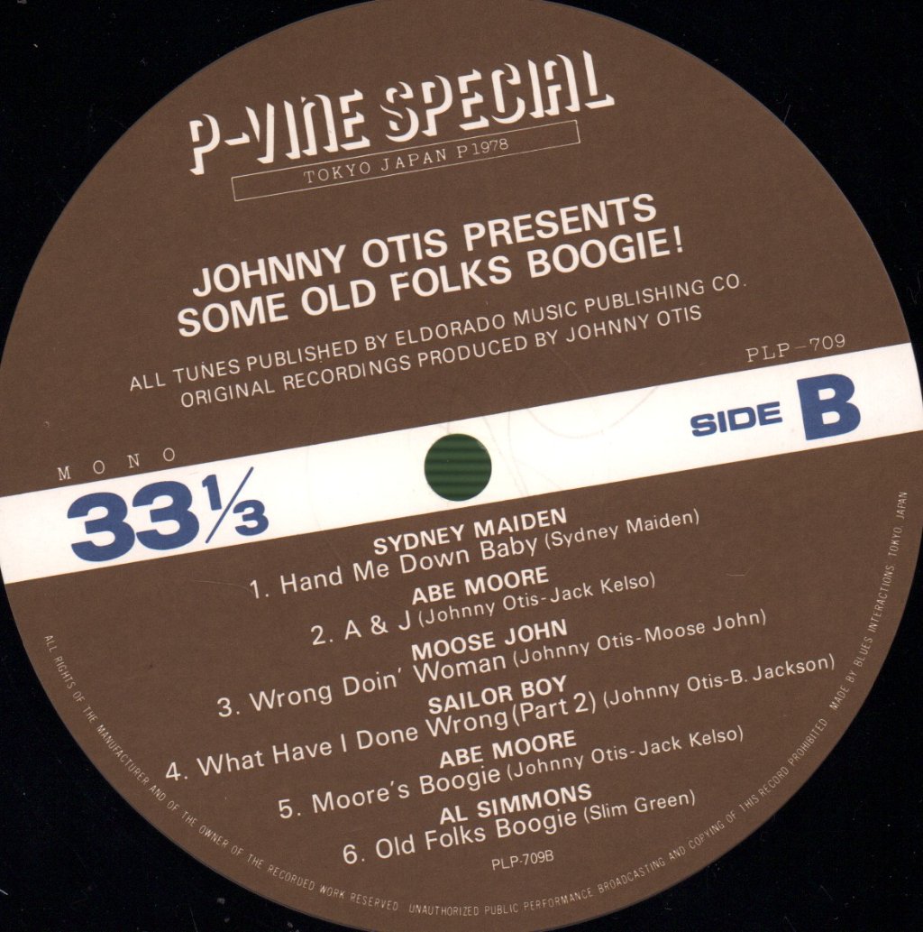 Various Artists - Johnny Otis Presents Some Old Folks Boogie - Lp