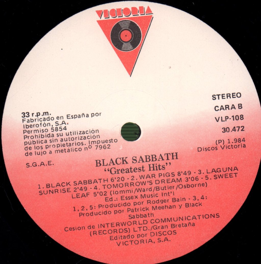 Black Sabbath - Greatest Hits - Lp