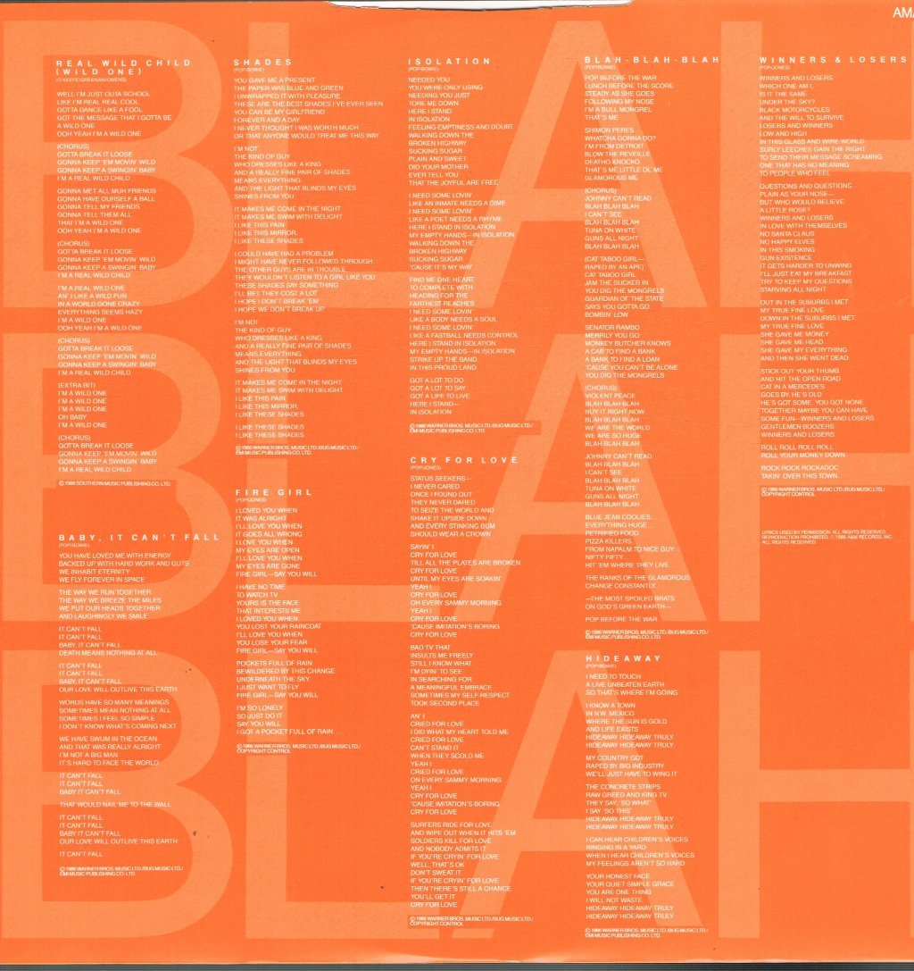 Iggy Pop - Blah-Blah-Blah - Lp