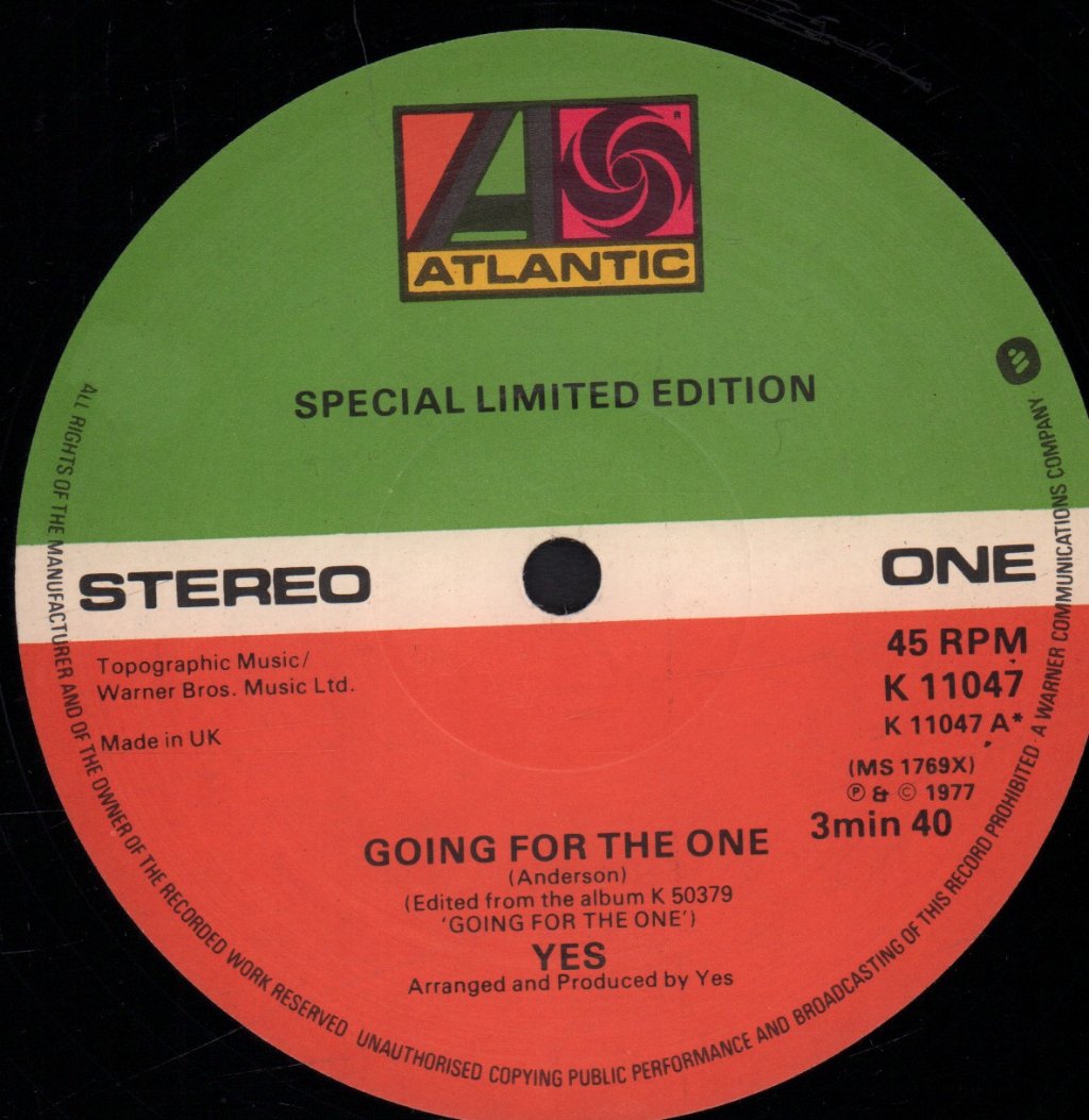 Yes - Going For The One - 12 Inch