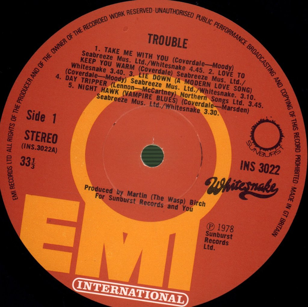 Whitesnake - Trouble - Lp