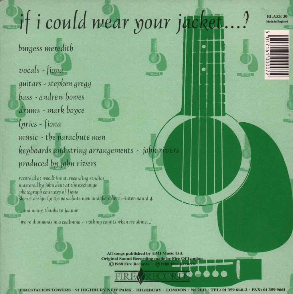 Parachute Men - If I Could Wear Your Jacket - 7 Inch