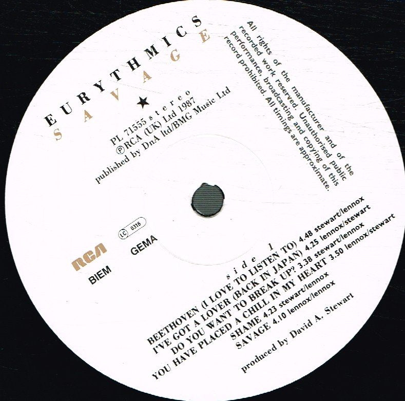 Eurythmics - Savage - Lp