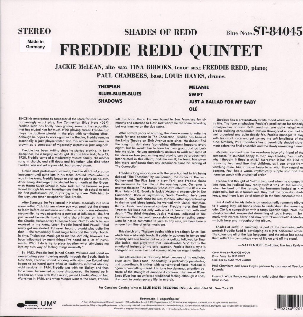 Freddie Redd - Shades of Redd - Lp – Vinyl Tap