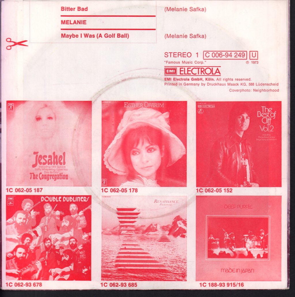 Melanie - Bitter Bad - 7 Inch